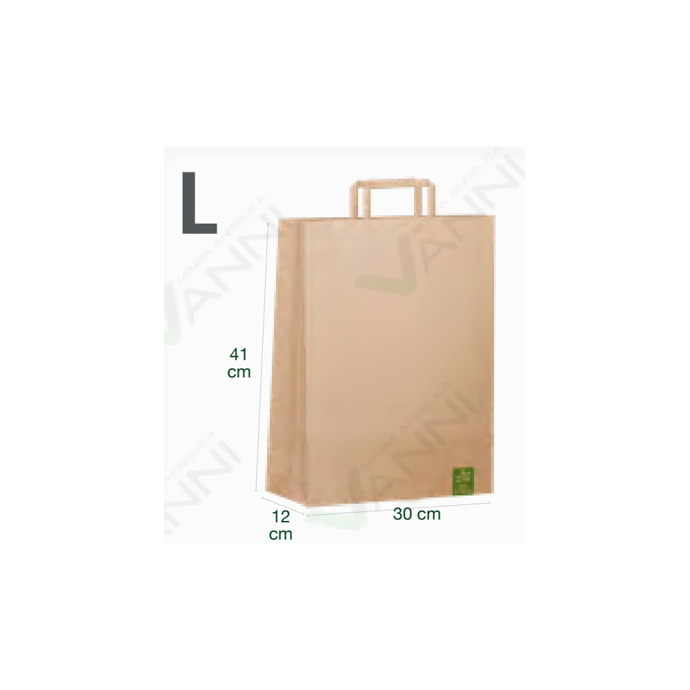 BOLSA PAPEL CAFÉ CON MANILLA 30X12X41 CM