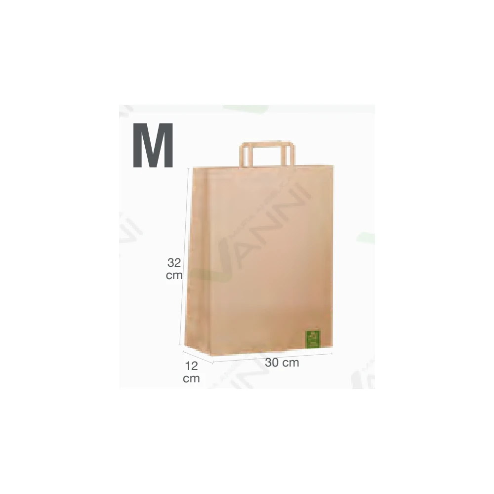 BOLSA PAPEL CAFÉ CON MANILLA 30X12X32 CM