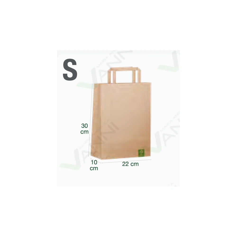 BOLSA PAPEL CAFÉ CON MANILLA 22X10X30 CM